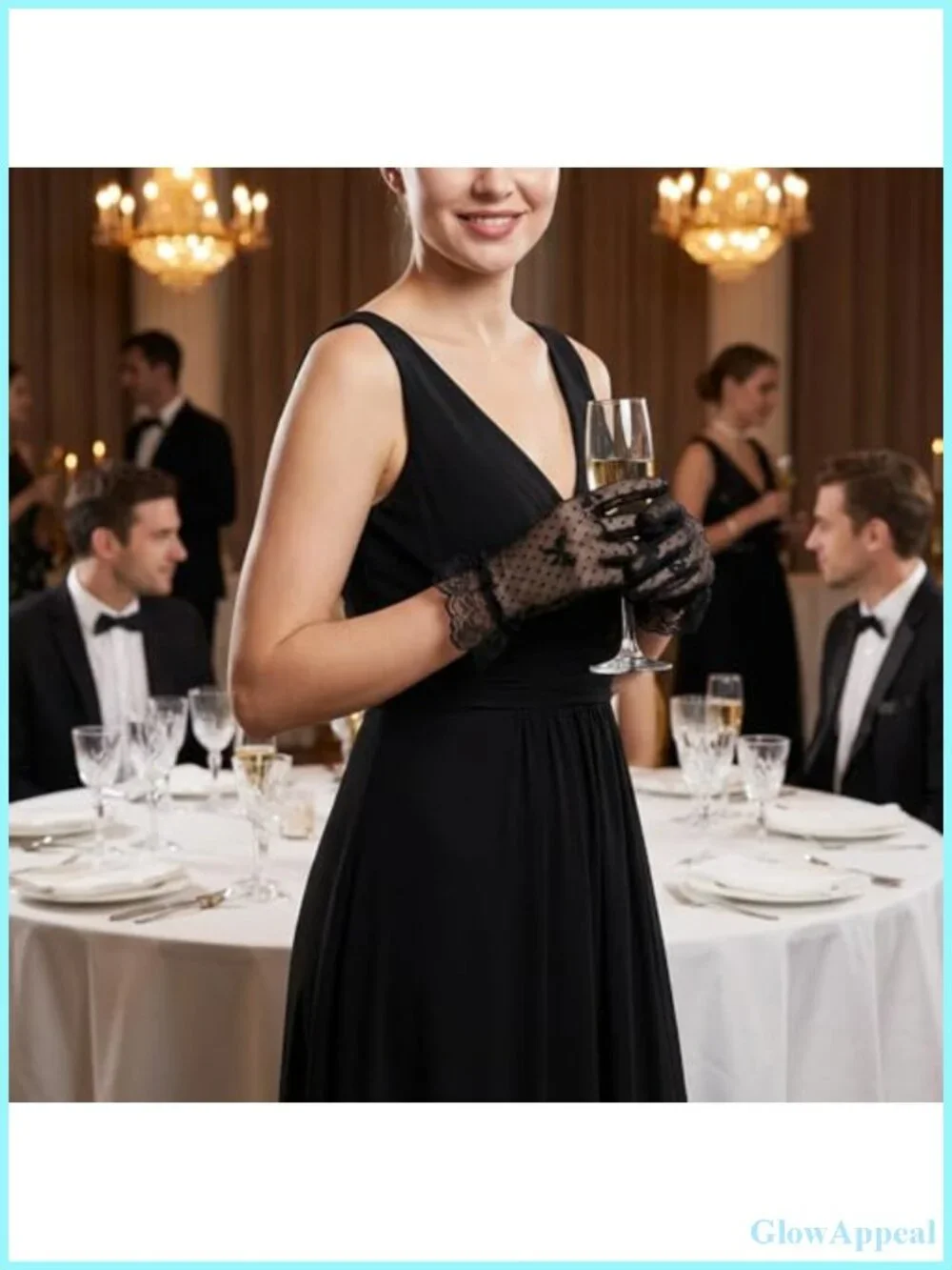 4 Pairs Black Lace Gloves Women Fingerless Tea Party Opera Bridal Vintage
